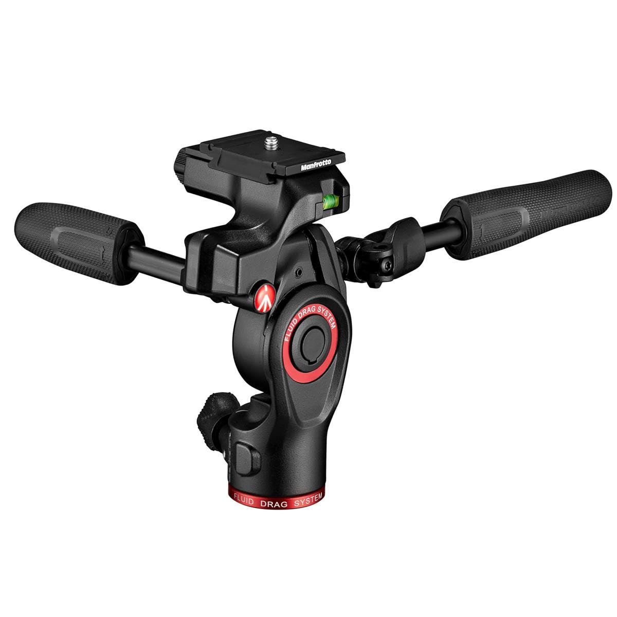 Manfrotto Befree 3-Way Live Camera Tripod Head, Aluminium, 6kg Payload, for Travel Tripods, with Foldable Handles, Fluid Drag System, for Photo and Video, Vlogging Equipment (MH01HY-3WUS),Black