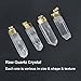 ALEXCRAFT 4 PCS Raw Clear Quartz Crystal Pendant Natural Gem Healing Point Reiki Charm Bulk for Jewelry Making (with Gold Bail)