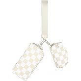 AMZFROG Checkered Dual Pouch Wristlet Wallets for Women Fits Phone Small Travel Zip Around Wallet with Coin Purse