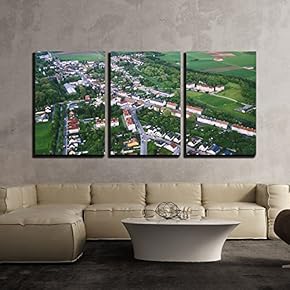 Aerial View of Village x3 Panels