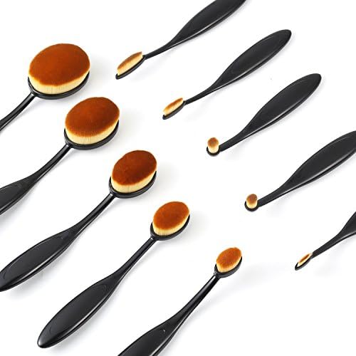 Felicite Home Artis Essential Must Have 10 Pcs Toothbrush Makeup Brush Sets Foundation Brushes Cream Contour Powder Blush Concealer Brush Makeup Cosmetics Tool Set with Makeup Brush Holder