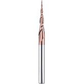 SpeTool Tapered Ball Nose End Mill 1/4" X 3" with 0.5mm Tip Diameter(0.25mm Radius) Ball Nose 5.26Deg for CNC Machine Engraving Carving Bits H-Si Coated