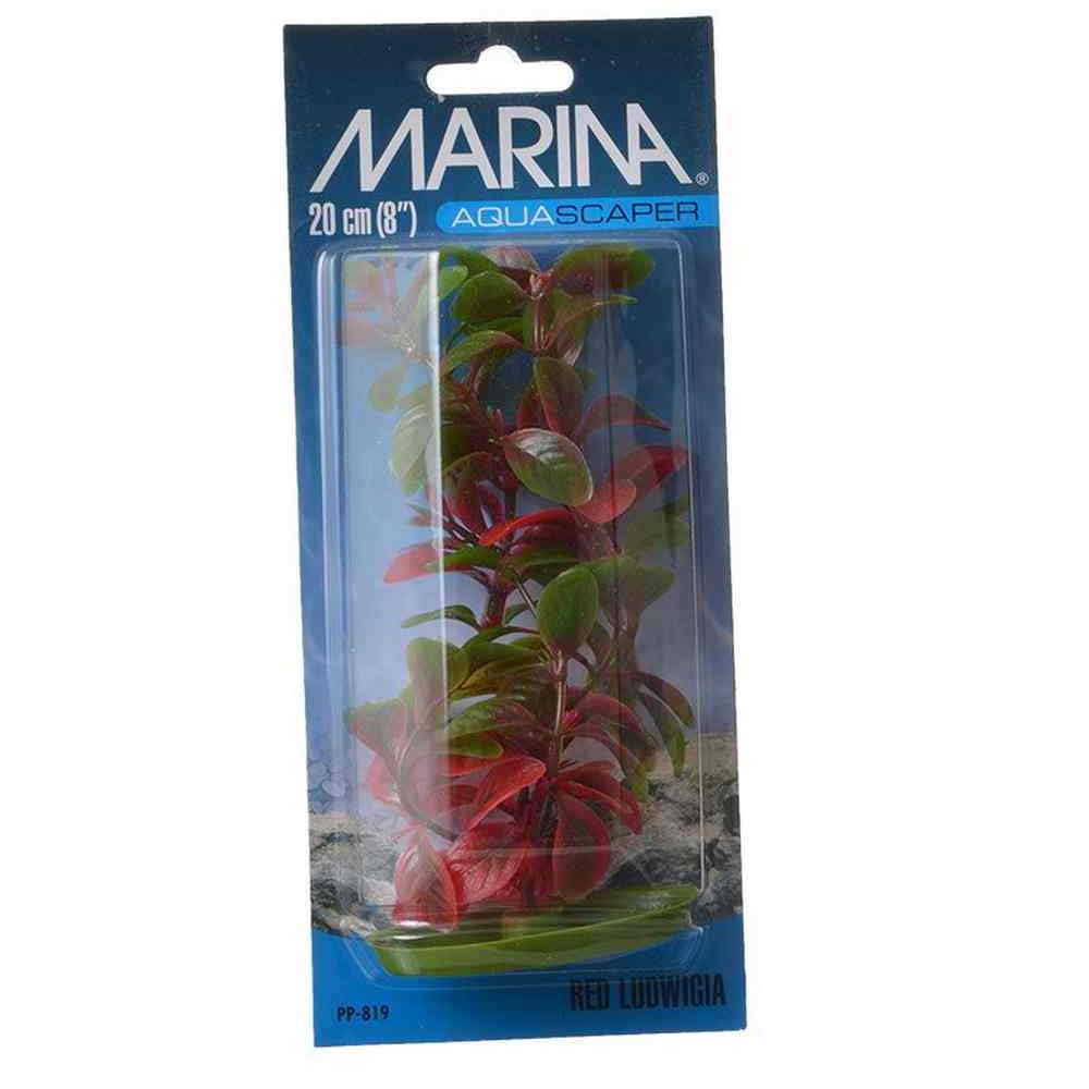 Marina Plastic Aquarium Lugwigia Plant, 20 cm, Red