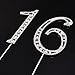 eBoot Sweet 16 Cake Topper 16th Birthday Party Supplies with Sparkling Rhinestone Crystals, Silver