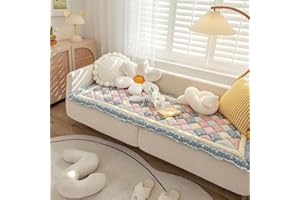 Yoovat Funny Couch Cover Magic Sofa Cover Garden Cotton Protective Couch Cover Plaid Cream-Coloured Large Plaid Square Pet Mat Bed Couch Cover (Oblique Lattice Blue,60x160 cm/23.6x63 in)