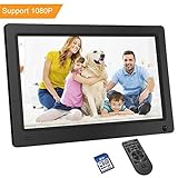 LESHP Digital Photo Frame 11.6 Inch 1920x1080 Hi-Res with IPS LCD and Motion Sensor 1080P Full HD Video Playback Photo Calendar Slideshow Music Video Player Non-WiFi （Gift：8G SD Card Class10）
