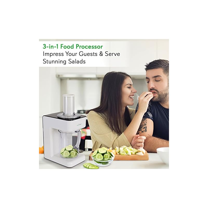 NutriChef Electric Food Spiralizer Slicer Chopper 3in1 Vegetable