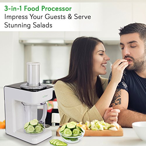 Electric Food Chopper Zoodle Maker 3in1 Vegetable Processor
