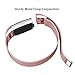 Maledan for Fitbit Charge 2 Bands, Stainless Steel Milanese Loop Metal Replacement Accessories Bracelet Strap with Unique Magnet Lock for Fitbit Charge 2 HR Rose Pink Large