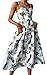 Angashion Women's Dresses-Summer Floral Bohemian Spaghetti Strap Button Down Swing Midi Dress with Pockets White S