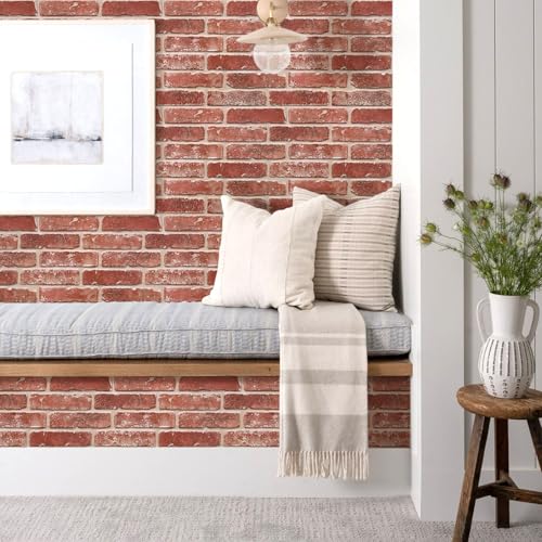 3D Self-Adhesive Brick Wall Panels, 10 Pieces, 30 x 40 cm, Self-Adhesive PVC 3D Decorative Brick Wall Panel for Living Room, Office, Kitchen, Waterproof
