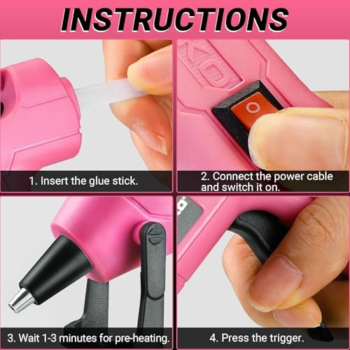 DEKOPRO Hot Glue Gun: 20W Mini DIY Silicone Glue Gun with 30 Glue Sticks for DIY Art Office School Packaging Repair Home