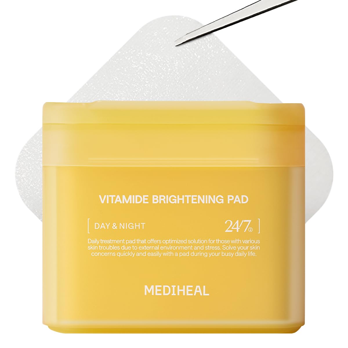 MEDIHEAL Vitamide Brightening Pad - Vegan Face Hypoallergenic Pads with Niacinamide, Sea Buckthorn - Radiance Boosting Pads for Clear, Illuminating Skin 100 Pads — image 1
