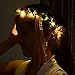 Homeleo 4 Pack Led Rose Flower Wreath Headband Light Up, Led Glowing Girl's Headdress, Fairy Led Wrap Crown Festival Tiara Floral Bohemia for Graduation Festival Wedding Christmas Halloween Party