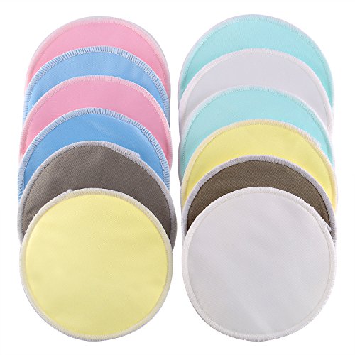 Everove Organic Washable Nursing Pads | 12 pack with Laundry Bag â€“ Extra Absorbent & Reusable