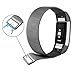 AK for Fitbit Charge 2 Bands, Adjustable Milanese Stainless Steel Metal Band Strap with Magnetic Closure Clasp for 2 HR Fitness Tracker (Black, Small)