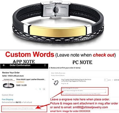 Multi Layer Leather Bracelets for Men Women Customizable Engraving Stainless Steel Casual Personalized Bangle