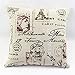 MoonRest Decorative Pillow, Fully Assembled with Hidden Zipper Filled with Synthetic Down Pillow Inserts (Paris Post Card)
