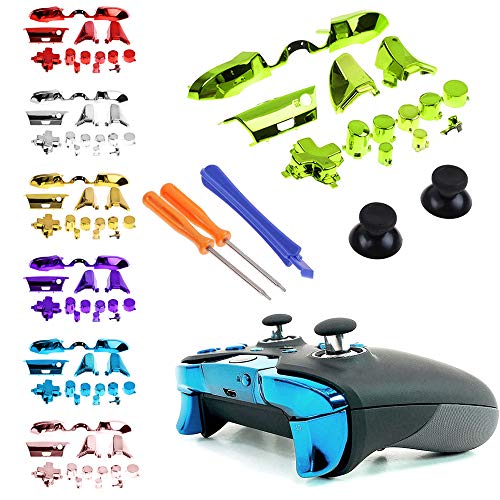 One Elite Controller Bumper Full Buttons Repair Kits Replacement Parts, - Plating Workmanship Parts Button T6 T8 Screwdriver Repair Kit (Blue)