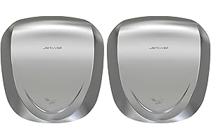 JETWELL 2Pack UL Approved Power Commercial Hand Dryer, HEPA Filter High Speed Automatic Warm Wind Stainless Steel Cover AC110V-130V