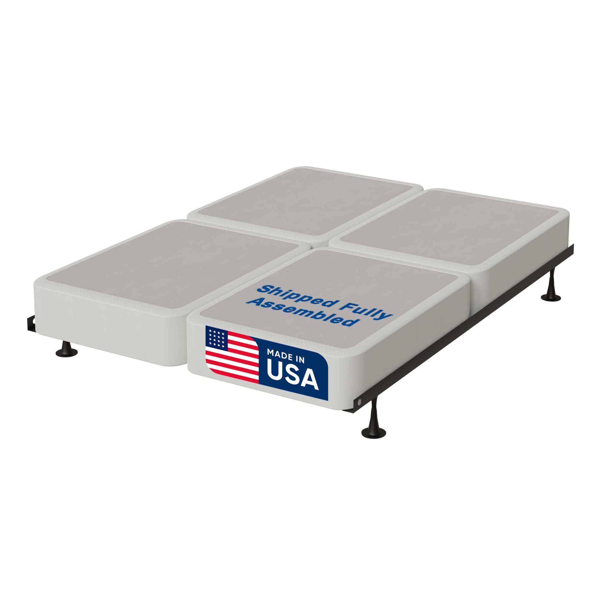 Photo 1 of ****INCOMPLETE SET/ MISSING OTHER ASSEMBLY PIECES/Minor cut **** Nutan, 8-Inch Sturdy Wood Box Spring for Mattress Support - Durable and Fully Assembled, Natural Wood Foundation for California King(Fold), White