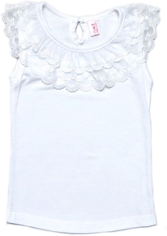 Amazon バニラピンク Banilla Pink 韓国子供服 リボンレース襟付きノースリーブカットソー タンクトップ 15 140cm ホワイト キャミソール タンクトップ 通販