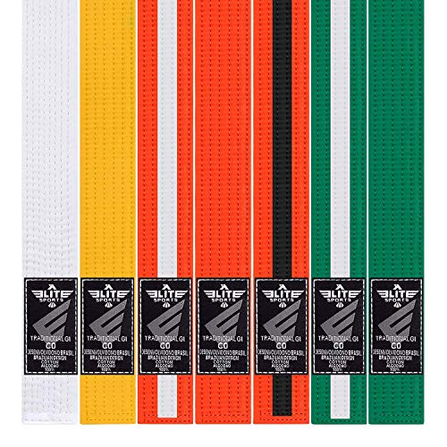 Elite Sports Kid's New Item Jiu Jitsu, Brazilian Mma Bjj Pro Rank Belt with  Preshrunk Fabric (C3), Orange/White in Kuwait Whizz