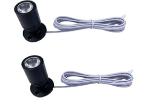 TAYSING LED Mini Spotlight Indoor Picture Lights Artwork Lighting Art Lights Without Power Supply 2 Pack (Black-6000K)