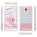 ULAK Note 4 Case, Galaxy Note 4 Case, Knox Armor Slim Dual Layer Protection Hard Back Cover Shock Absorbent TPU Bumper Case for Samsung Galaxy Note 4 (5.7 inch) Minimal Rose Gold Stripes