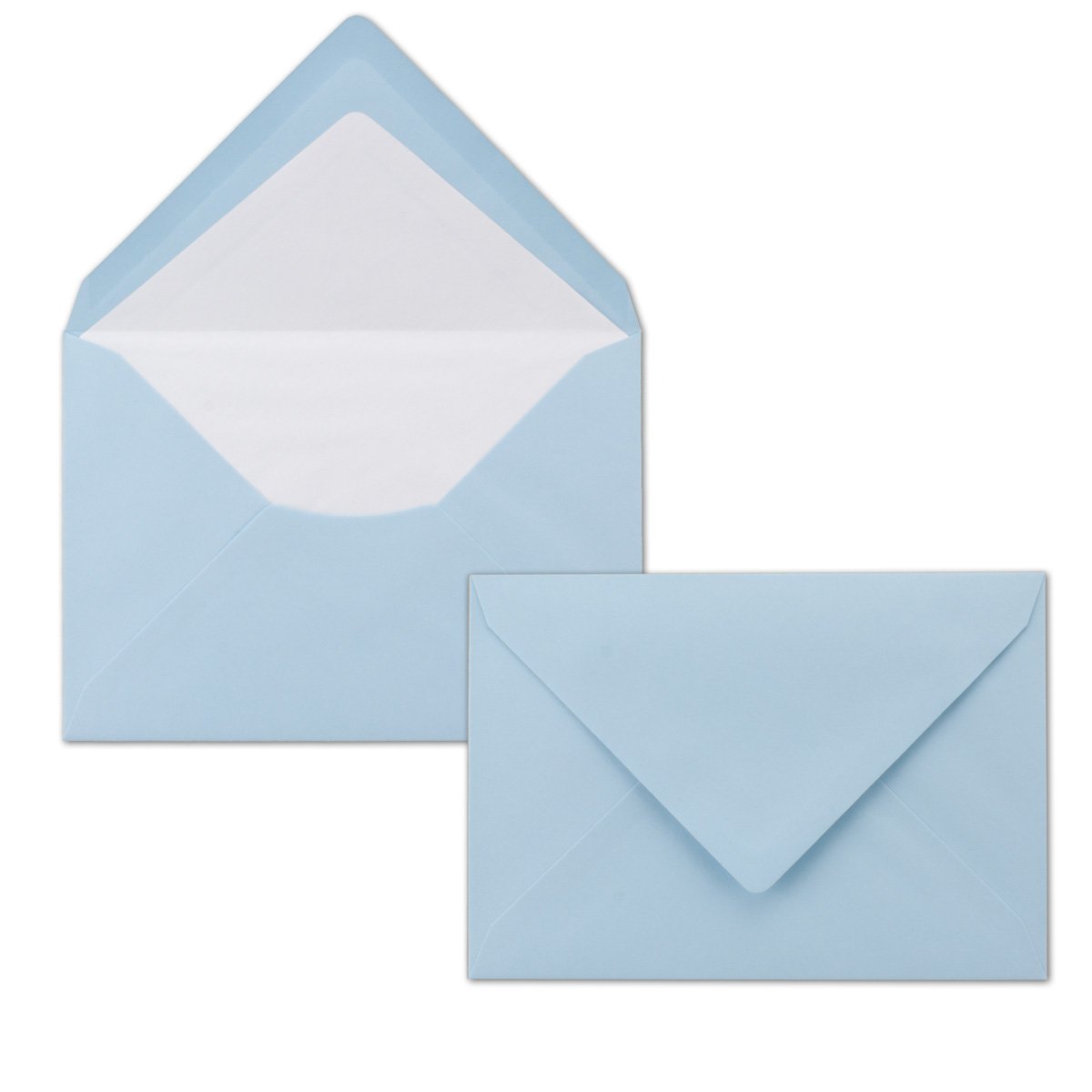 Letter envelopes multicoloured DIN C6 lined with white tissue paper 80 g m² 114 x 162 mm wet gluing letter envelope with inner lining I brand FarbenFroh® by GUSTAV NEUSER® 100 Stück light blue
