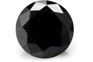 JIANGYUANGEMS 500pcs Size 2.0mm 5A Round Machine Cut Black Color Cubic Zirconia Stone Loose CZ Stones (2.0mm 500pcs)