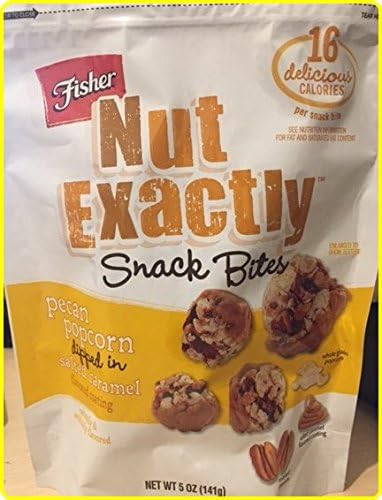 Fisher Nut Exactly Pecan Popcorn dipped in Salted Caramel Snack Bites