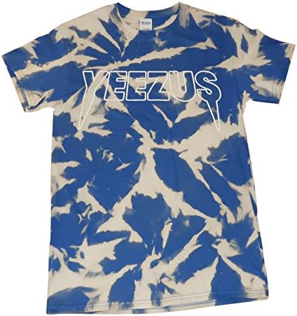 Kanye West, Yeezus T-Shirt - Blue Bleached Tie-Dye - Yeezus Tour (White Print) (Small)