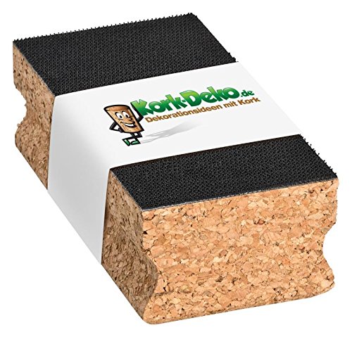 Cork Sanding Block with Hook-and-loop fasteners (touch fasteners) 120 x 40 x 60mm | Cork Sanding Block/Cork Hand Sanding Block as a Holder for Sandpaper, Emery Paper, Abrasive Paper