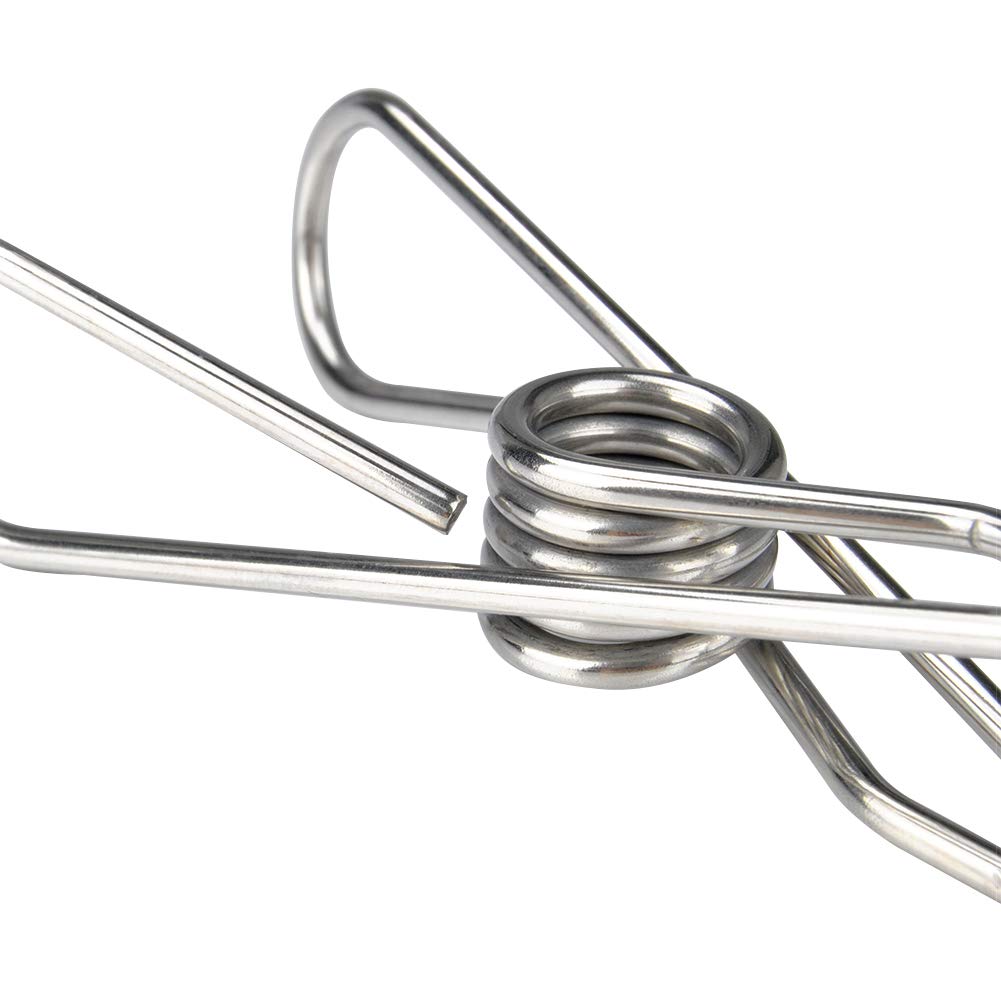 Imagine 10pcs 6cm Stainless Steel Clips Spring Clips Small Clips Clothespins Laundry Pegs for Folders,Underwear,Socks,Quilts,Clothes,Pants,Shirts