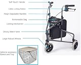 NRS Healthcare 3 Wheel Steel Rollator Blue with Bag & Lockable Brakes view 11