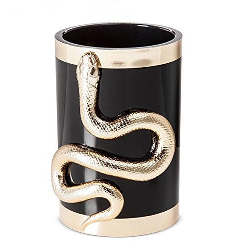 Coshine 10pcs 3D Unique Gold Snake Totem Series Makeup Brushes Set Professional Makeup Artist Tools with Cosmetic Brush Holder Case (brush holder)