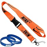 Nike Orange Cell Phone Keychain Lanyard Keys ID MP3 Holder Neck Straps with Nike Baller Wristband
