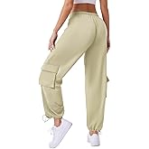 Women's Cargo Pants Water Resistant Lightweight Drawstring Hiking Joggers Base Jump Parachute Pants