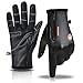 RGCTL Winter Sport Gloves, Leather Gloves with Full Finger Touchscreen and Fleece Liner for Outdoor Activities Cycling Men Women One Size Fit Most