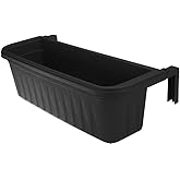 Apollo Exports International 24" Adjustable Railing Planter, Black