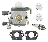 Stihl FS80 Carburetor - HOOAI FS75 FS80 FS85 FC75 FC85 HL75 HT70 HT75 SP85 KM80 KM85 Carburetor w/ Spark Plug Carb Gasket Primer Bulb