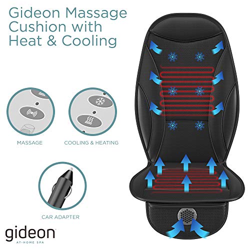 Gideon Car Seat Massager with Heating and Cooling Luxury Seat Cushion Cover Includes 12V Cigarette Lighter Power and Temperature and Massage Controller