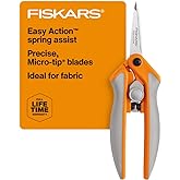 Fiskars RazorEdge Micro-Tip Easy Action Scissors - 6" - Stainless Steel Fabric Scissors - Arts and Crafts - Orange
