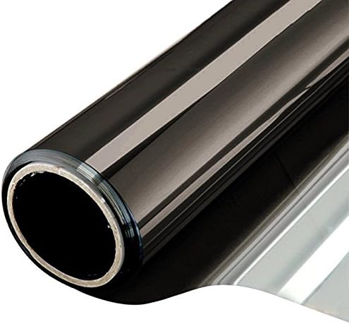 Xianan One Way Window Film Anti UV Static Cling Window Film Removable Decorative Heat Control Privacy Glass Tint for Home and Office Windows (Black, 35.4Inch×13.1Feel)