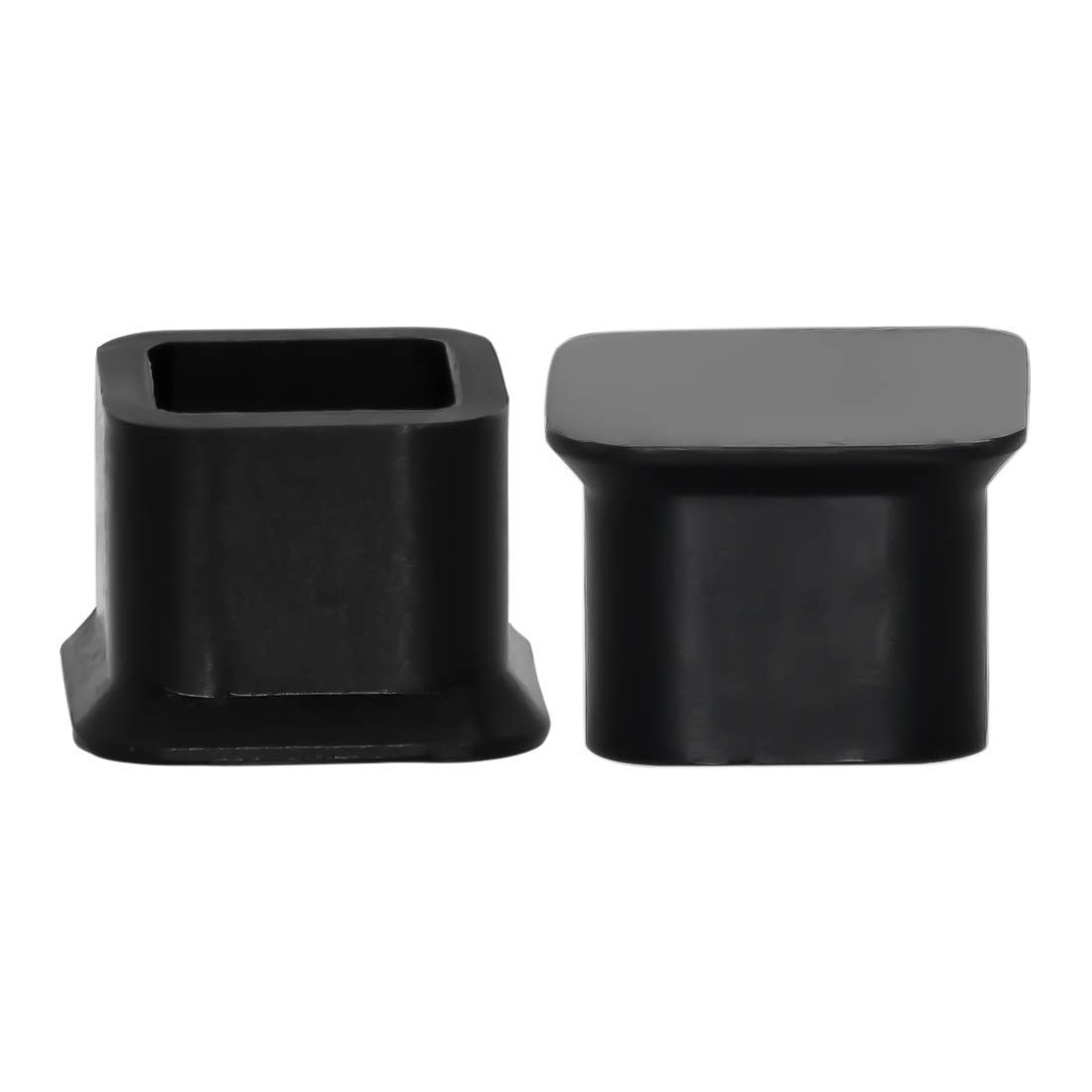 Flyshop Square Non-Scratch Silicone Chair Leg Caps Furniture Chair Leg Floor Protectors, Black, 10Pcs, 13/16" x 13/16", 20 x 20mm