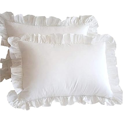 Meaning4 White Pillow Cases Pillow Shams Covers Cotton With Hem
