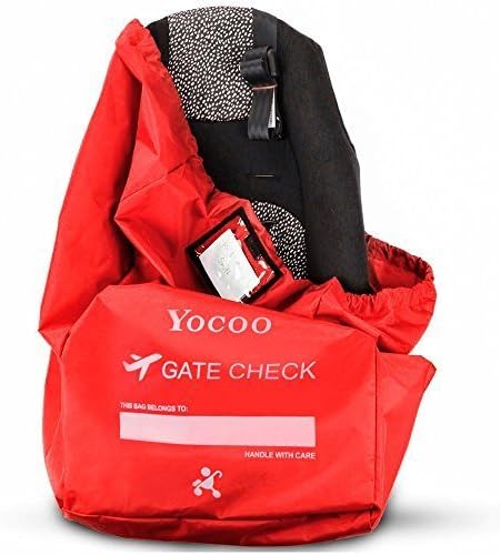 Yocoo Car Seat Travel Bag Gate Check Bag with Shoulder Straps and Storage Pouch for Air Travel Storage and Airport Gate Check - Fits Car seats, Infant Carriers &amp; Booster