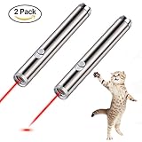 Myfunpets Cat Chaser Toys,2 in 1 Multi Function Funny Cat Chaser Toys Interactive LED Light,Training Tools (Silver(2Pack))