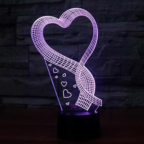 WUHUHAI 3D Lamp Illusion Night Light, Touch Button 3D Optical Illusion Table Desk Lamp with 7 Color Light, 3D Light for Desk, Bookshelf or Bedside Table